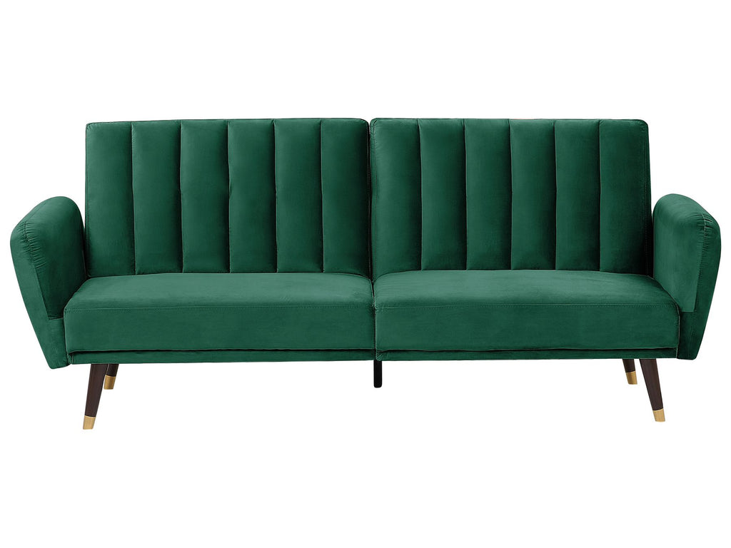 Sofa Bed VIMMERBY Velvet Emerald Green 3 Seater