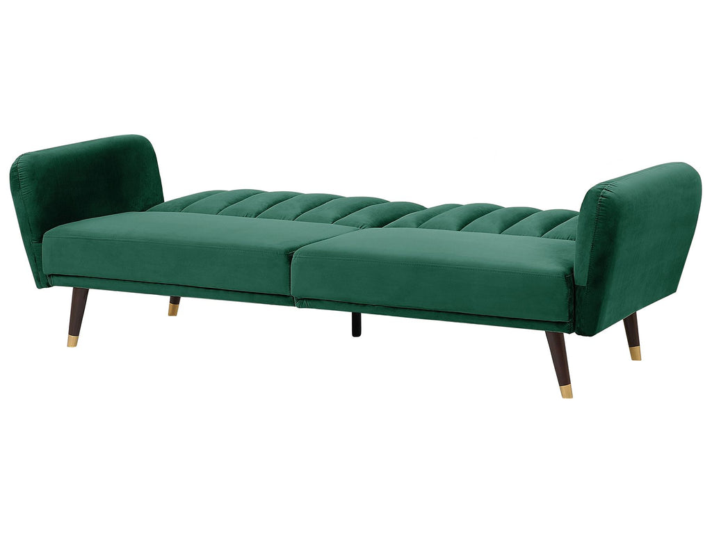 Sofa Bed VIMMERBY Velvet Emerald Green 3 Seater