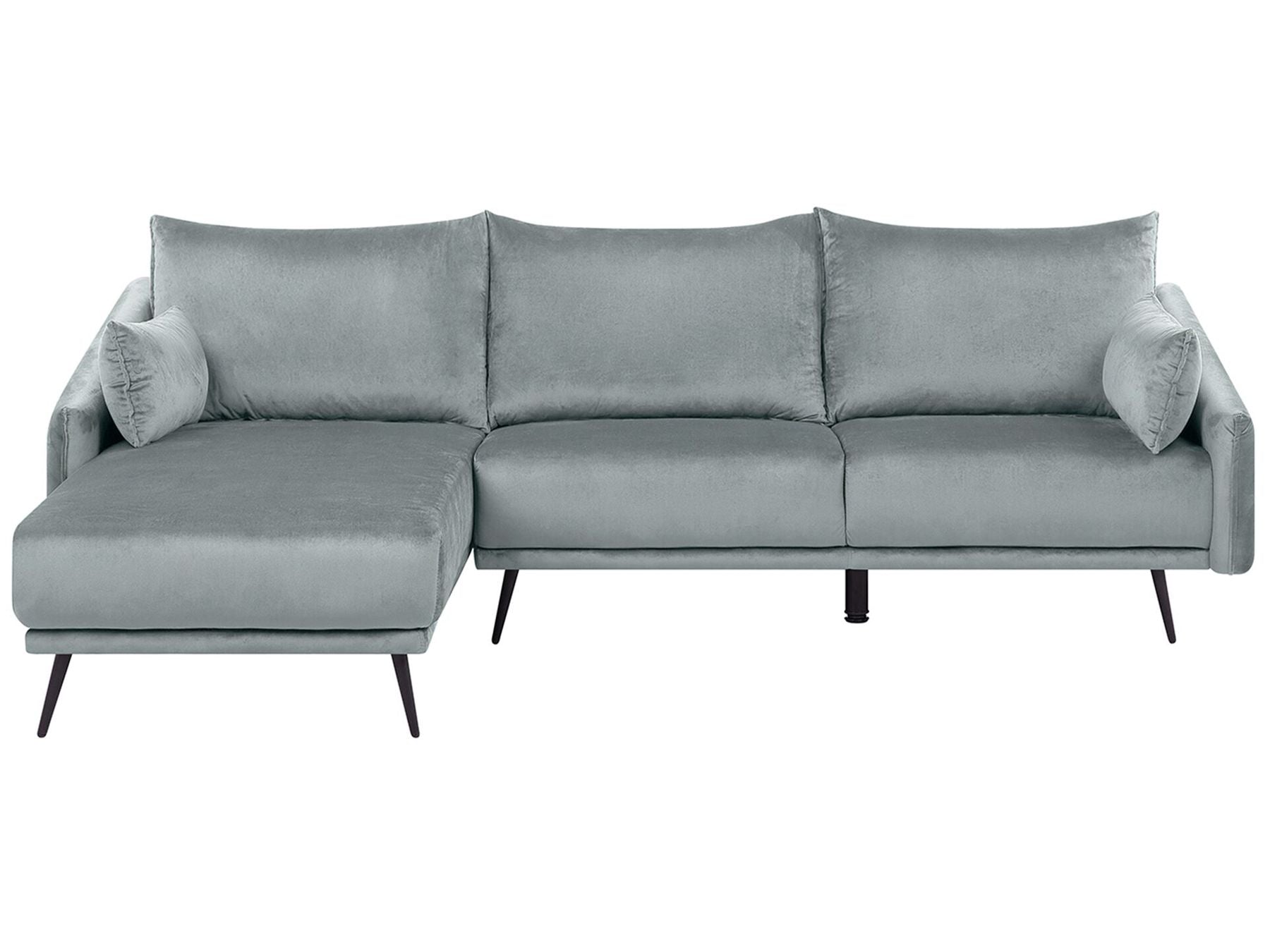 Right Hand Velvet Corner Sofa LED Grey VARDE
