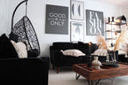 3 Seater Velvet Sofa Black LOKKA
