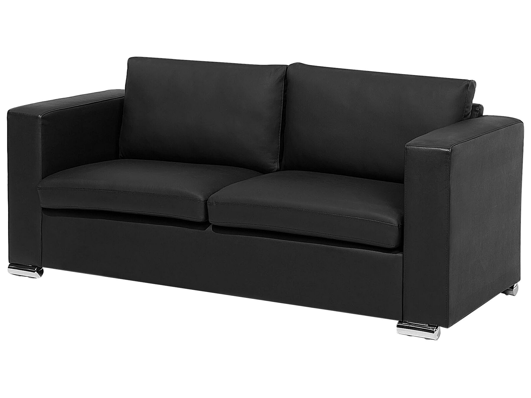 3 Seater Leather Sofa Black HELSINKI