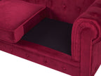 3 Seater Velvet Fabric Sofa Red CHESTERFIELD