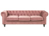 3 Seater Velvet Fabric Sofa Pink