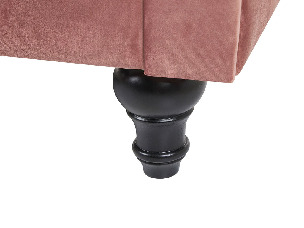 3 Seater Velvet Fabric Sofa Pink CHESTERFIELD