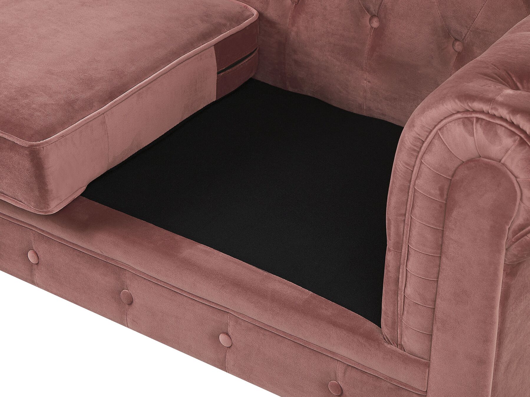 3 Seater Velvet Fabric Sofa Pink CHESTERFIELD