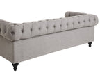3 Seater Fabric Sofa Light Grey CHESTERFIELD