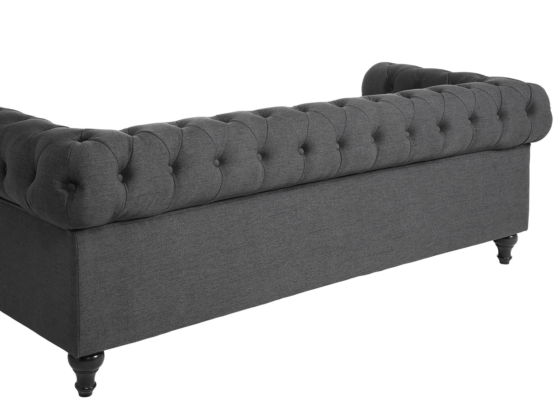 3 Seater Fabric Sofa Grey CHESTERFIELD