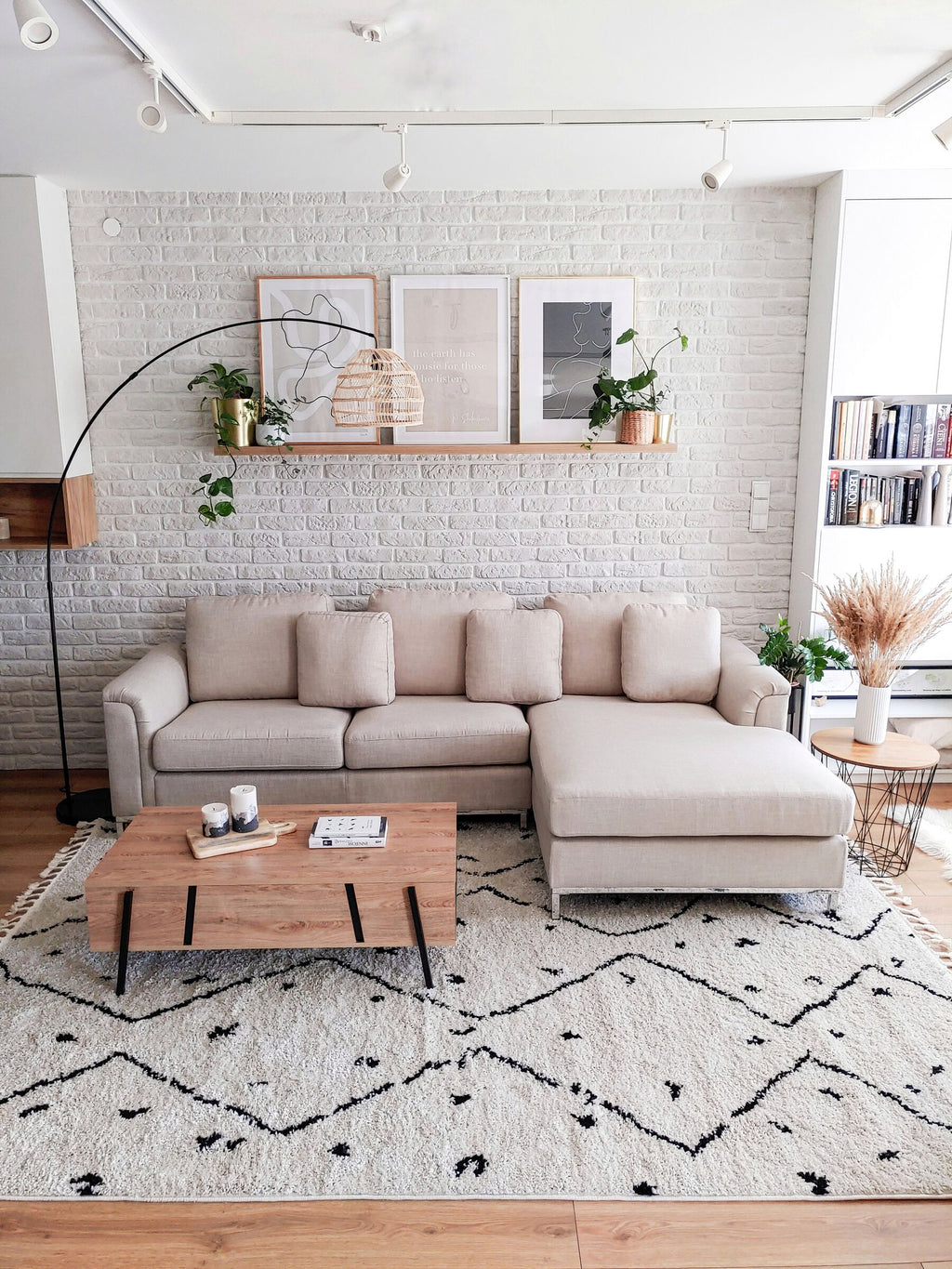 Corner Sofa OSLO Fabric Beige 4 Seater Left Hand