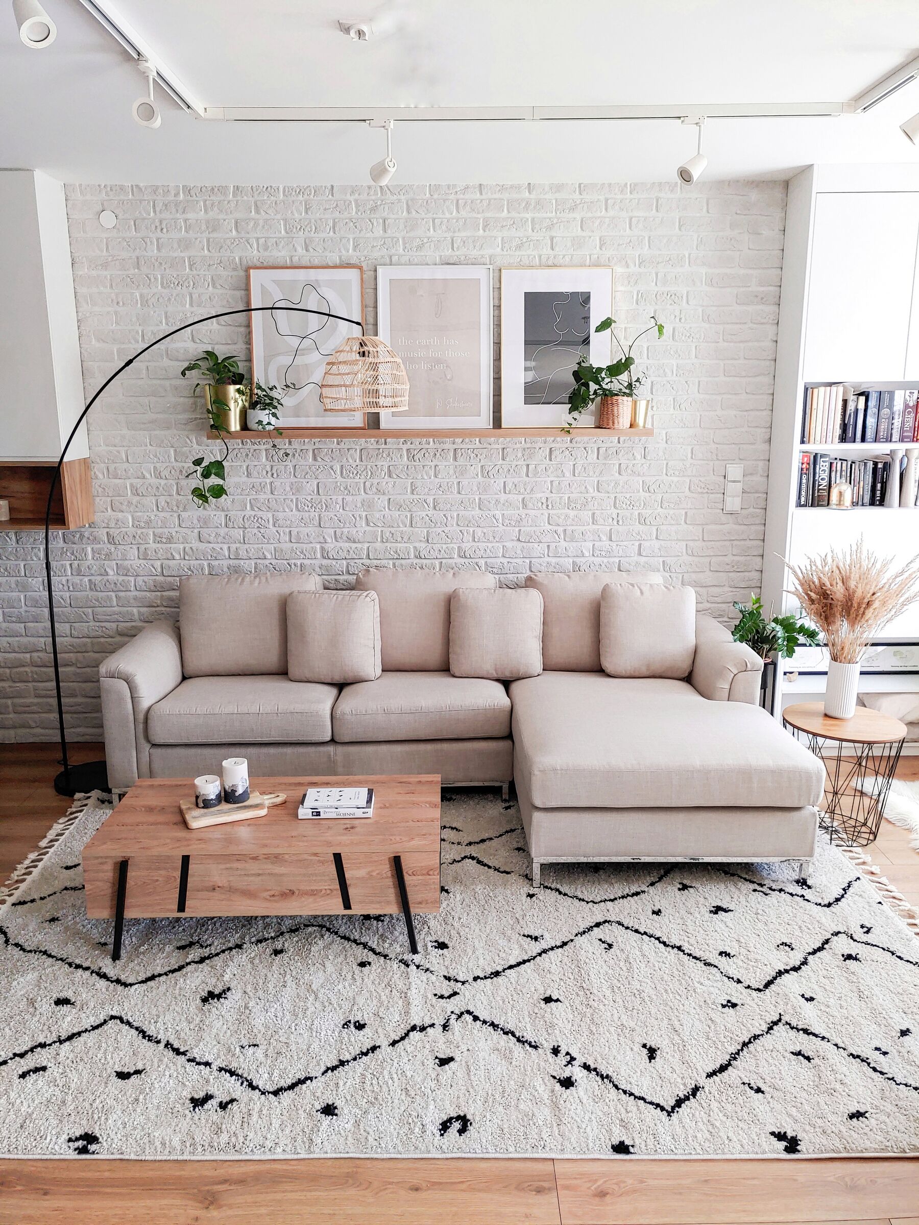 Corner Sofa OSLO Fabric Beige 4 Seater Left Hand