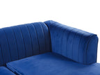 Corner Sofa TIMRA Velvet Navy Blue 3 Seater Left Hand