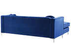 Corner Sofa TIMRA Velvet Navy Blue 3 Seater Right Hand