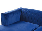 Corner Sofa TIMRA Velvet Navy Blue 3 Seater Right Hand