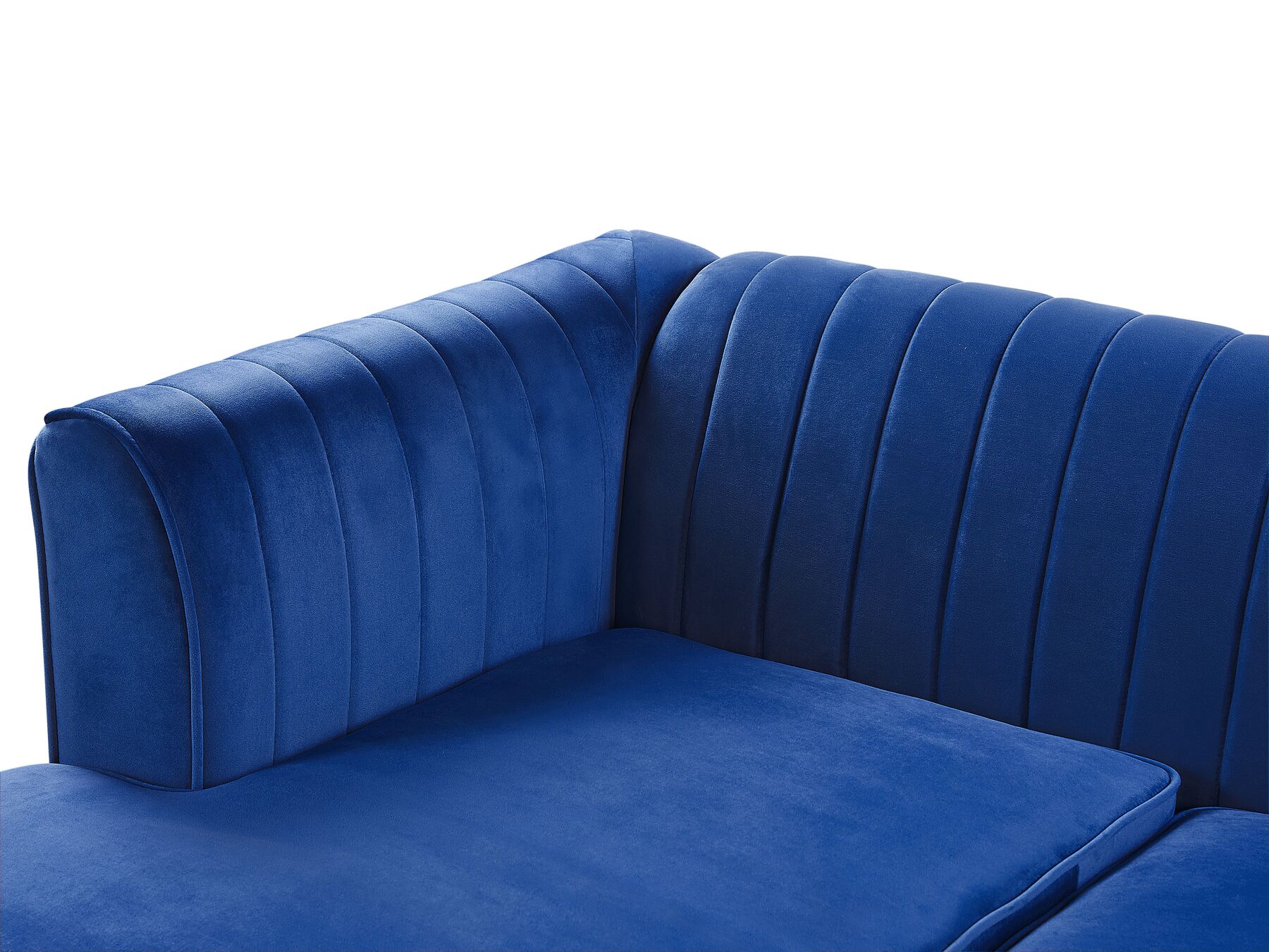 Corner Sofa TIMRA Velvet Navy Blue 3 Seater Right Hand
