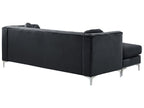 Corner Sofa FLEN Velvet Black 3 Seater Right Hand