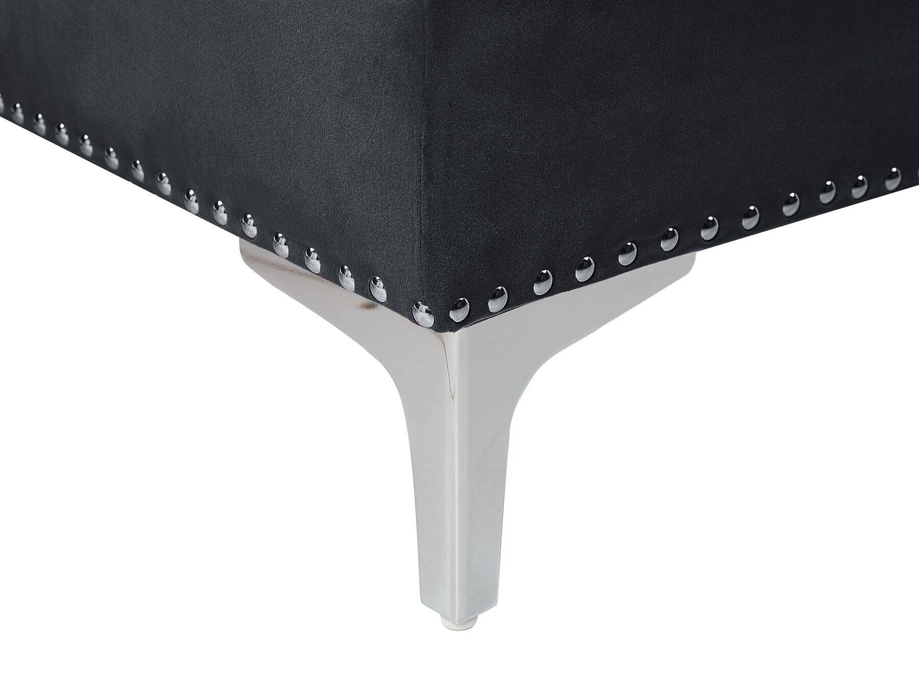 Corner Sofa FLEN Velvet Black 3 Seater Left Hand