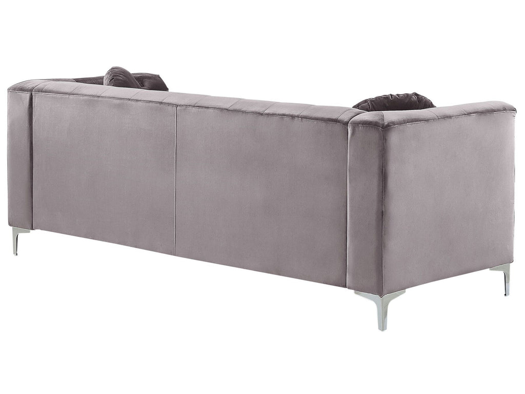 Corner Sofa FLEN Velvet Grey 3 Seater Left Hand