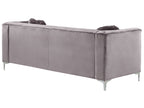 Corner Sofa FLEN Velvet Grey 3 Seater Left Hand