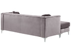 Corner Sofa FLEN Velvet Grey 3 Seater Right Hand