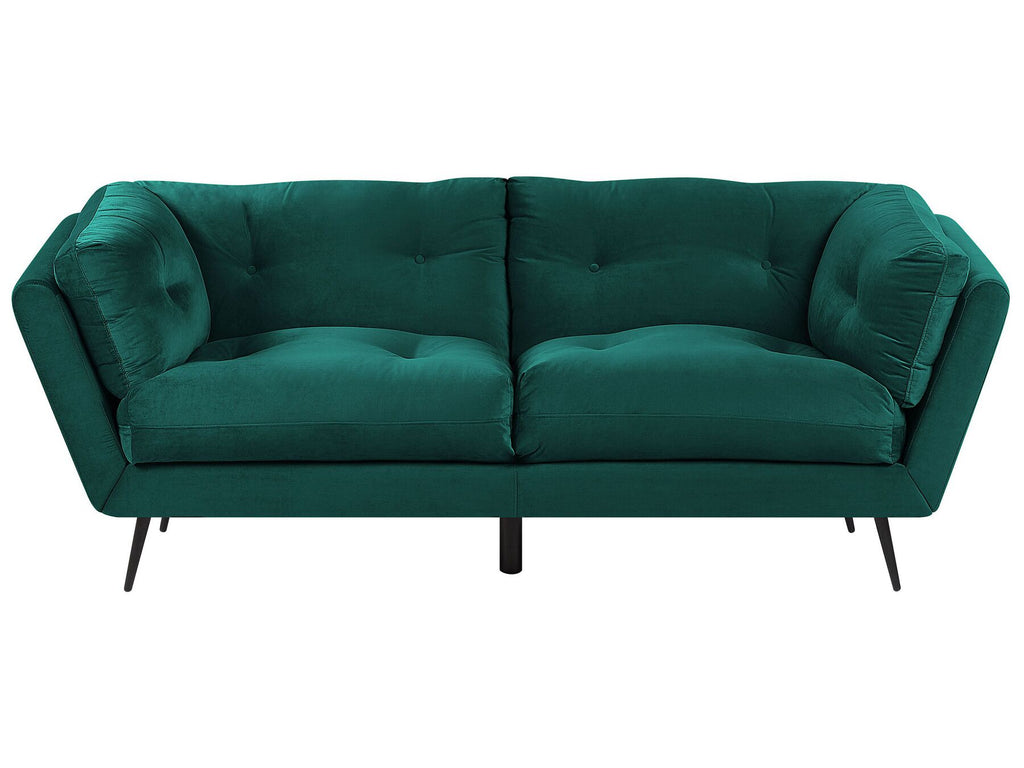 3 Seater Velvet Sofa Green LENVIK
