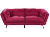 3 Seater Velvet Sofa Burgundy