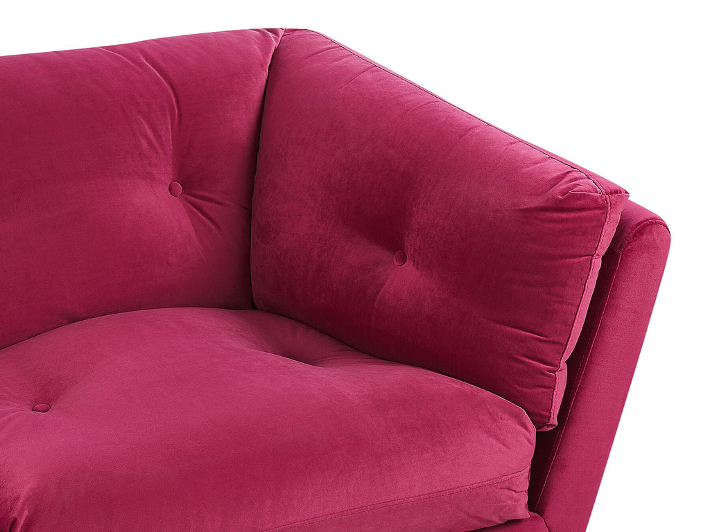 3 Seater Velvet Sofa Burgundy LENVIK