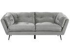 3 Seater Velvet Sofa Grey LENVIK