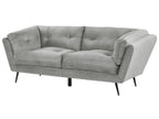 3 Seater Velvet Sofa Grey LENVIK
