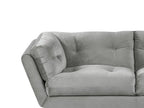 3 Seater Velvet Sofa Grey LENVIK