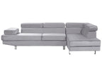 Corner Sofa NORREA Velvet Grey 5 Seater Left Hand