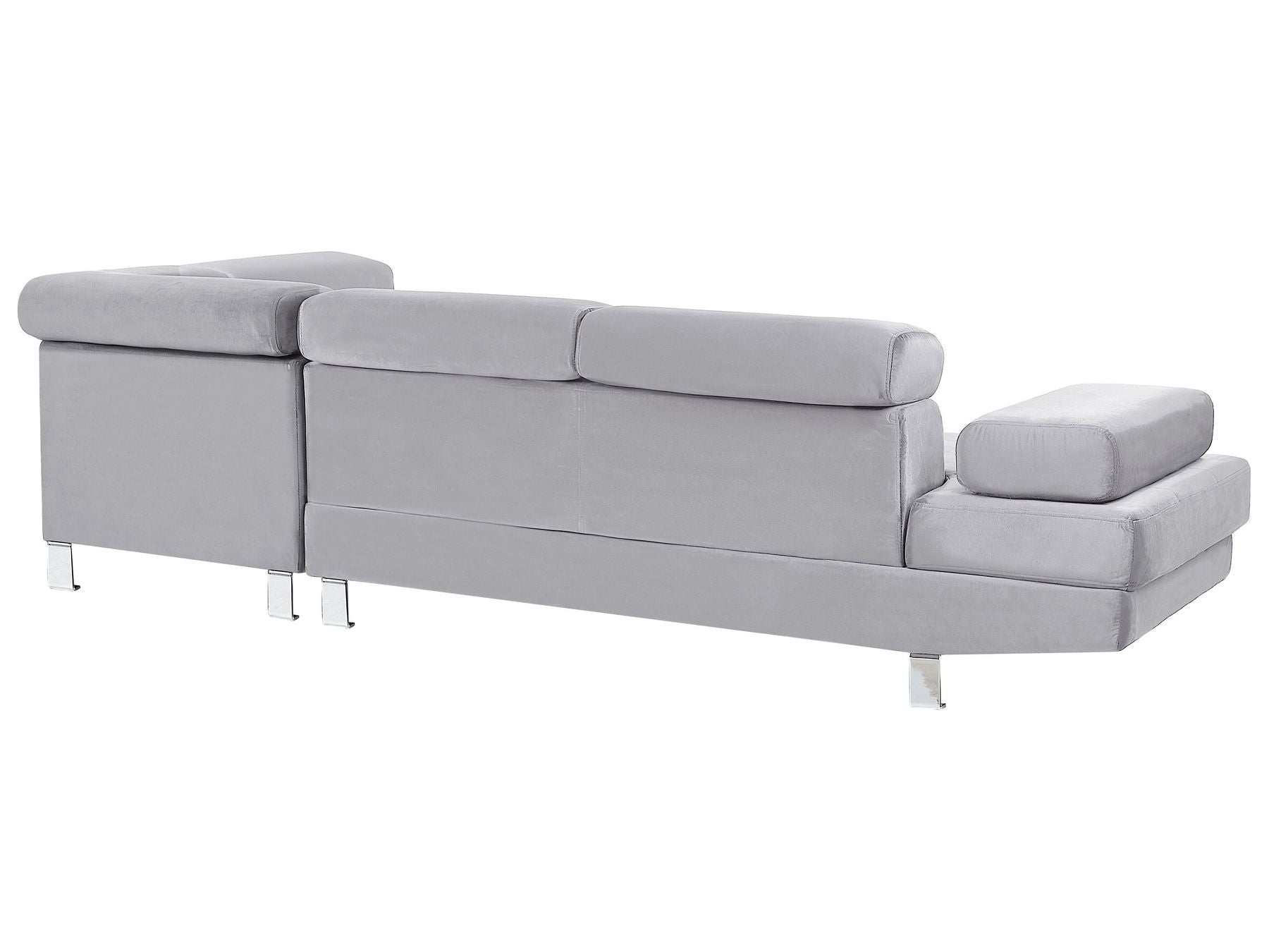 Corner Sofa NORREA Velvet Grey 5 Seater Left Hand