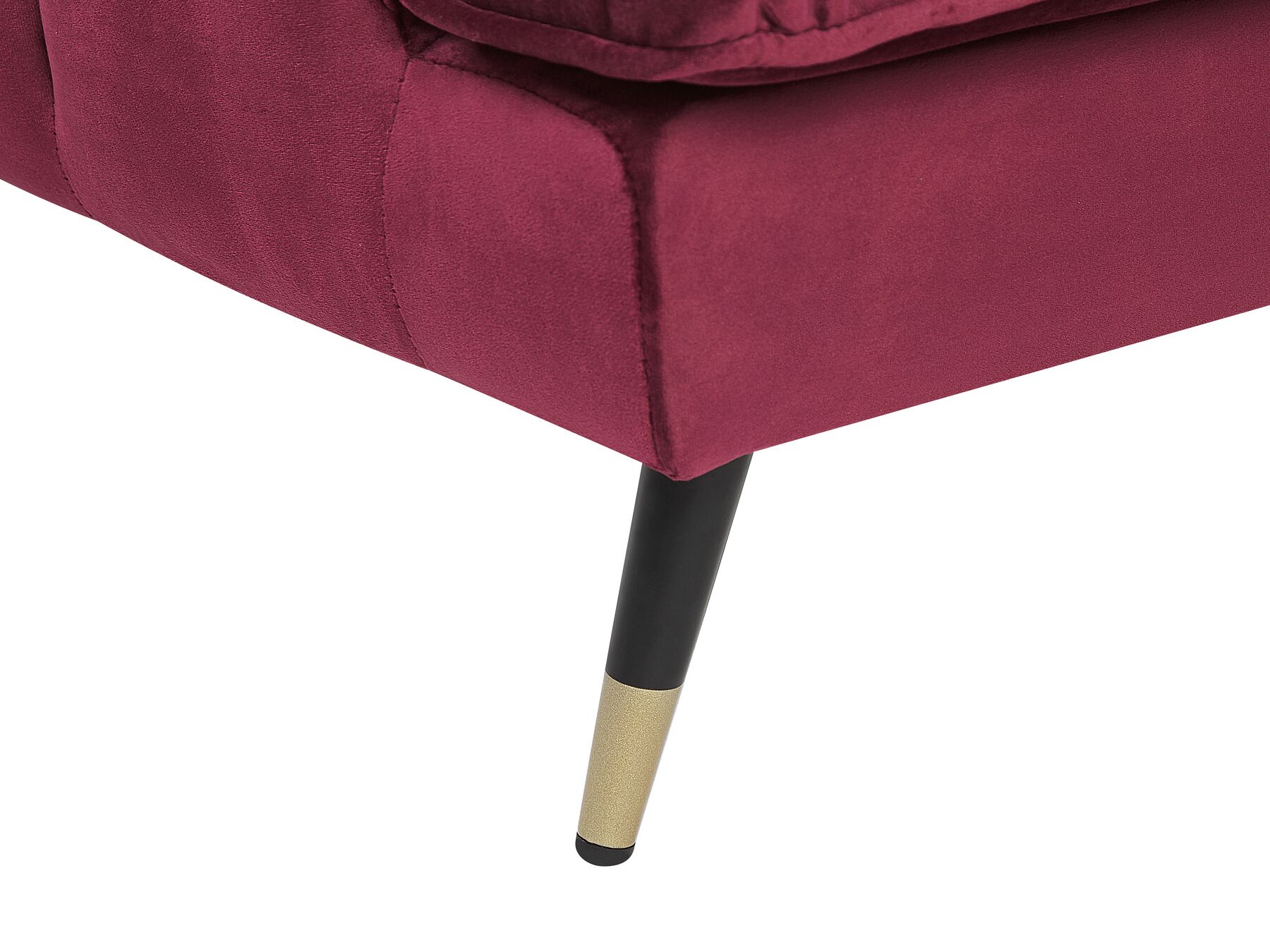 3 Seater Velvet Fabric Sofa Burgundy SLETTA