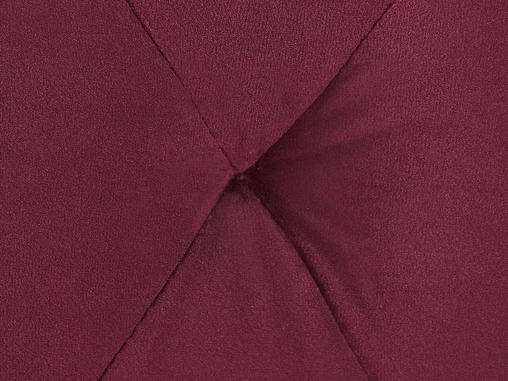 3 Seater Velvet Fabric Sofa Burgundy SLETTA