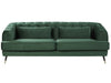 3 Seater Velvet Fabric Sofa Green