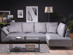Corner Sofa LUNNER Corduroy Grey 4 Seater Left Hand