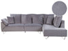 Corner Sofa Corduroy Grey 4 Seater Left Hand