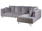 Corner Sofa LUNNER Corduroy Grey 4 Seater Left Hand