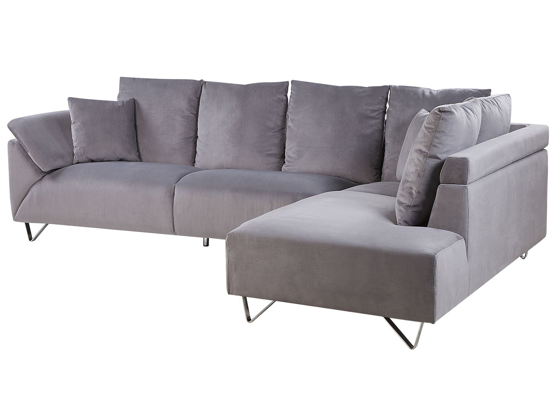 Corner Sofa LUNNER Corduroy Grey 4 Seater Left Hand