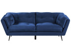 3 Seater Velvet Sofa Blue LENVIK