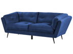 3 Seater Velvet Sofa Blue LENVIK