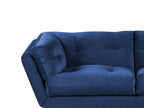 3 Seater Velvet Sofa Blue LENVIK