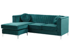 Corner Sofa TIMRA Velvet Green 3 Seater Right Hand