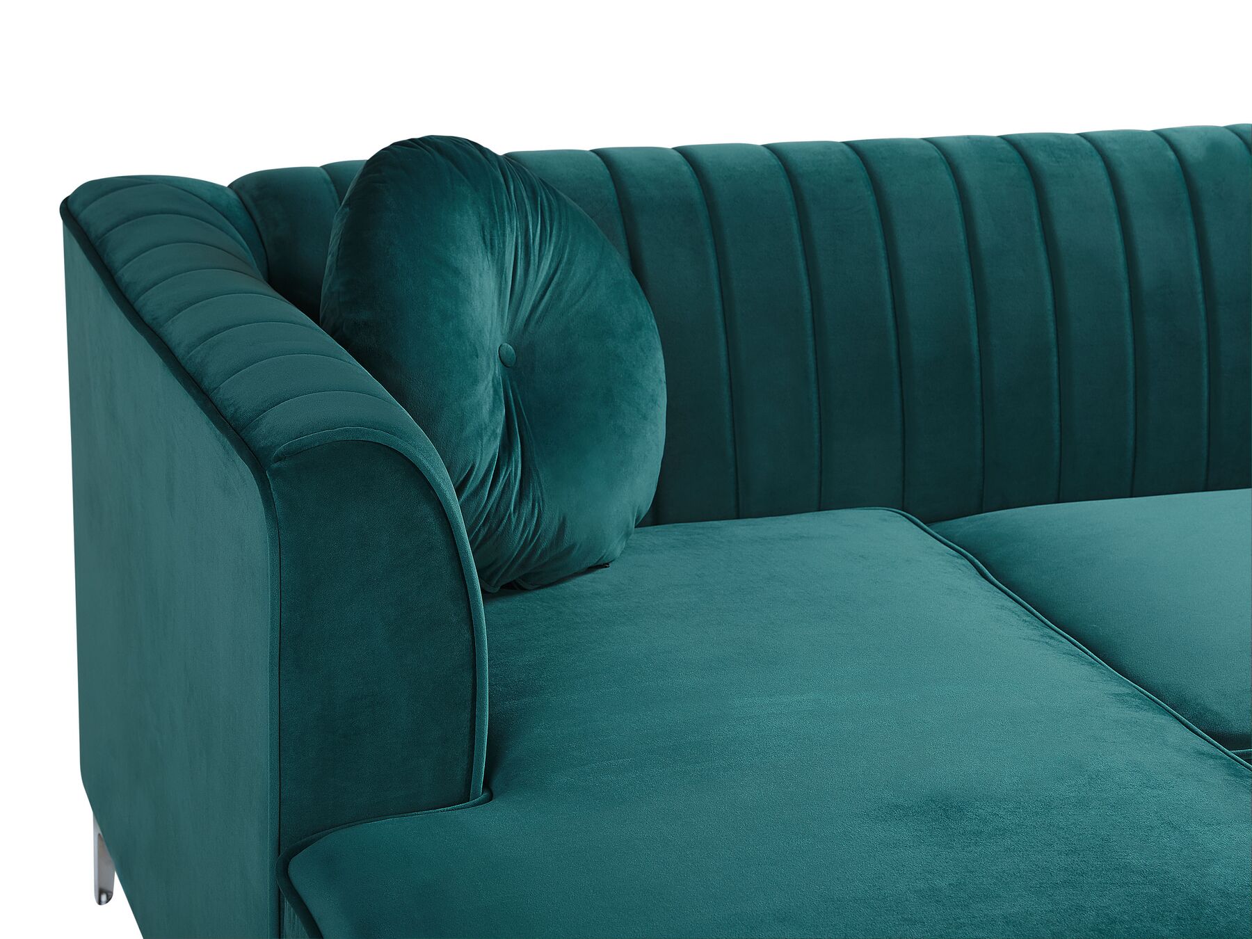 Corner Sofa TIMRA Velvet Green 3 Seater Right Hand