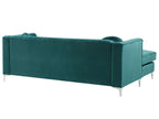 Corner Sofa TIMRA Velvet Green 3 Seater Right Hand