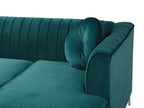 Corner Sofa TIMRA Velvet Green 3 Seater Left Hand