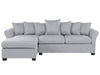 Corner Sofa Fabric Light Grey 3 Seater Right Hand