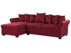 Right Hand Corner Sofa Dark Red VIKNA