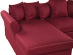 Right Hand Corner Sofa Dark Red VIKNA