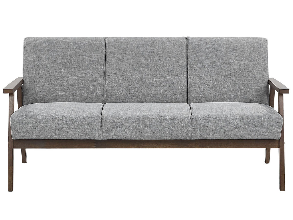 3 Seater Fabric Sofa Grey ASNES
