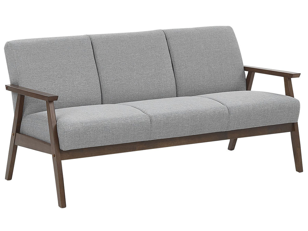 3 Seater Fabric Sofa Grey ASNES