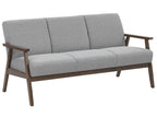 3 Seater Fabric Sofa Grey ASNES